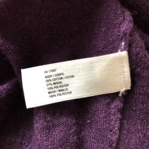 Cardigan Plum mesh chest full button layer light S - Picture 4 of 6